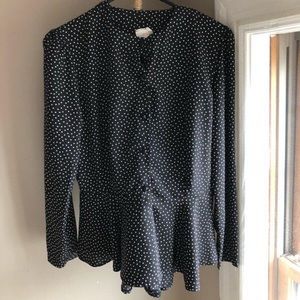 Vintage peplum button up blouse/shirt